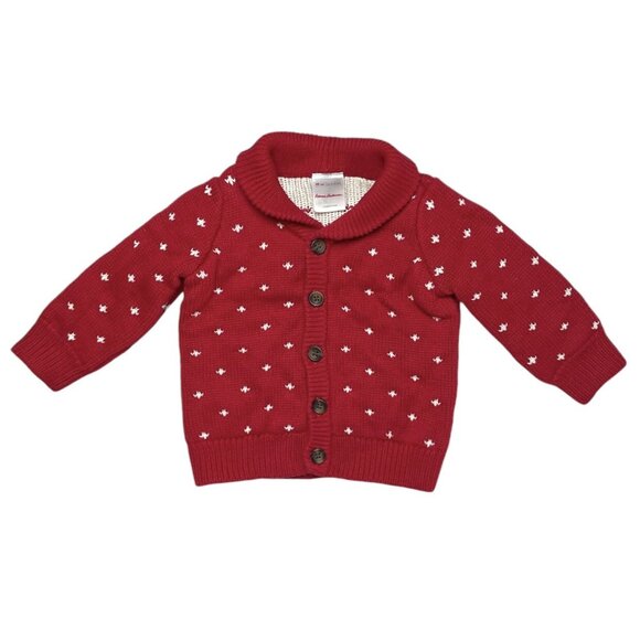 Hanna Andersson Shawl Collar Cardigan Red 3-6 Mons (60) - Picture 1 of 3